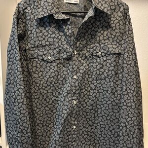 Gray Paisley Pearl-Snap Shirt